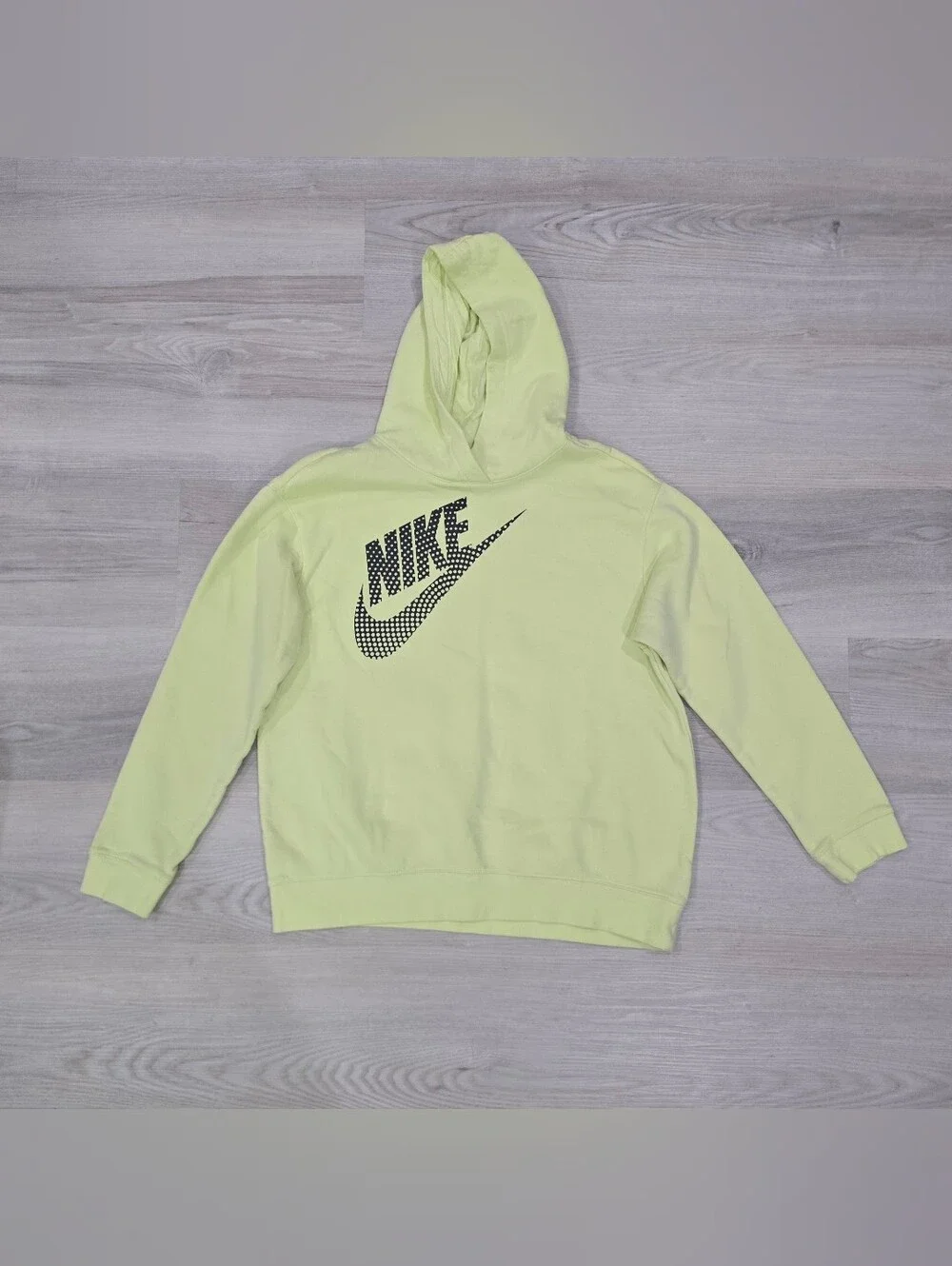 Nike Youth Yellow Hoodie Sweatshirt Black Logo Size XL